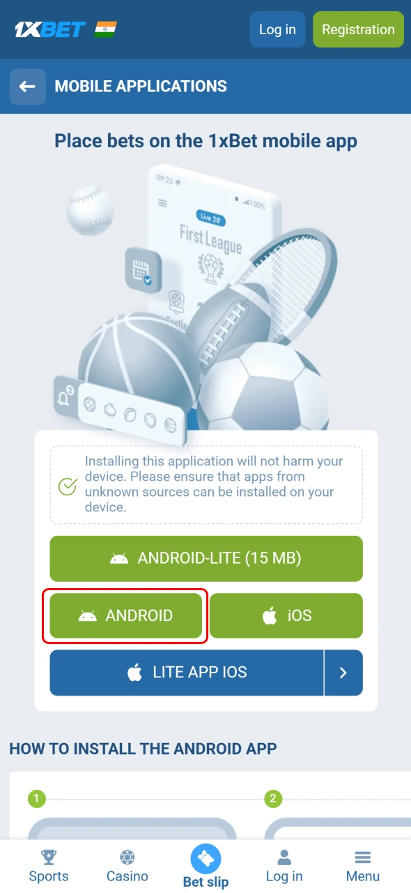 Get the official Android APK file to enjoy 1xBet Aviator on your smartphone.