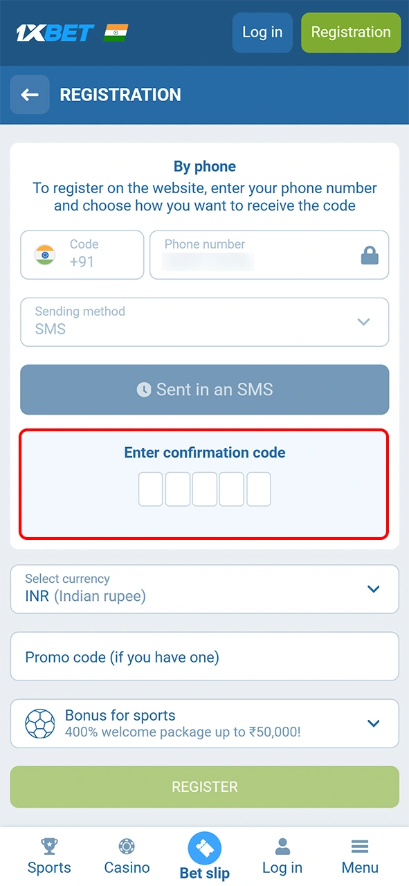 Complete your 1xBet registration profile to verify your boxing betting account.