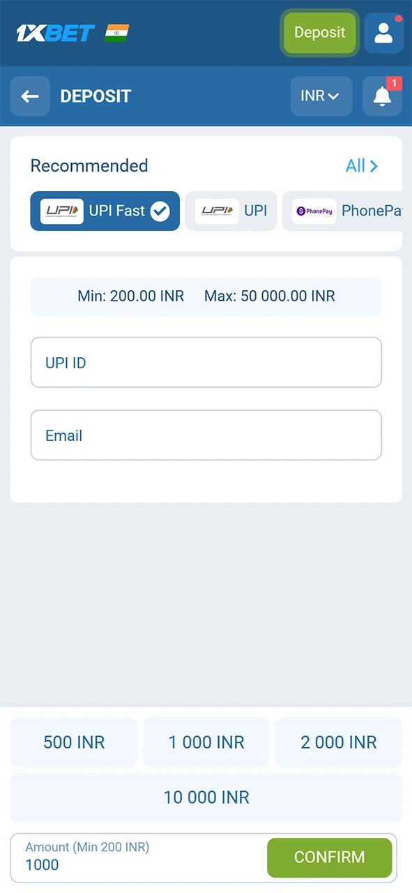 Make your initial deposit to start betting on volleyball matches today.